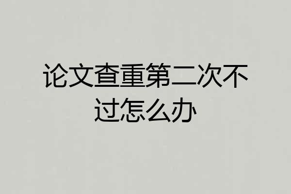 论文查重第二次不过怎么办