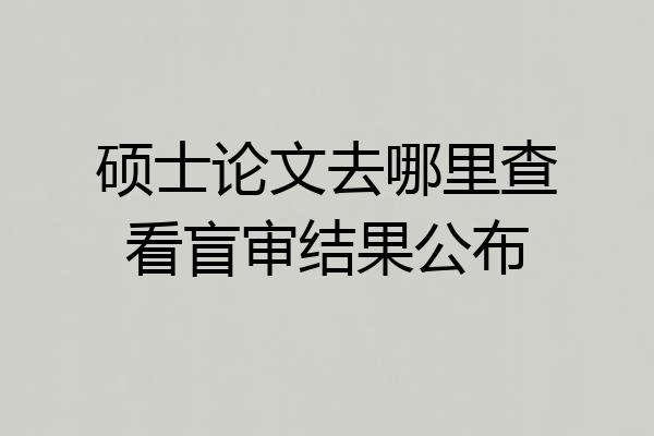 硕士论文去哪里查看盲审结果公布