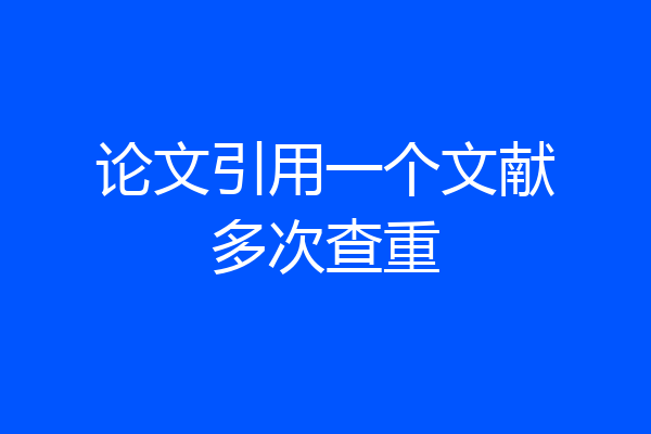 论文引用一个文献多次查重