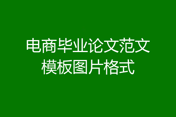 电商毕业论文范文模板图片格式