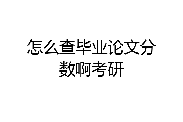 怎么查毕业论文分数啊考研