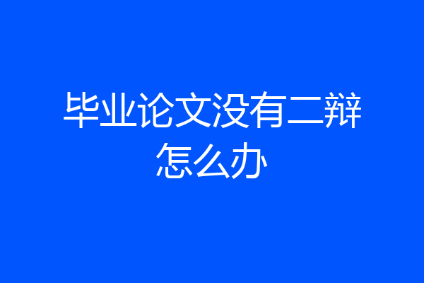 毕业论文没有二辩怎么办