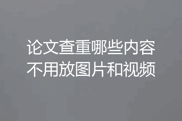 论文查重哪些内容不用放图片和视频