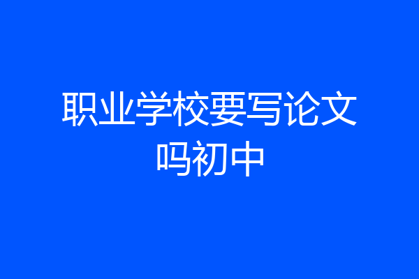 职业学校要写论文吗初中