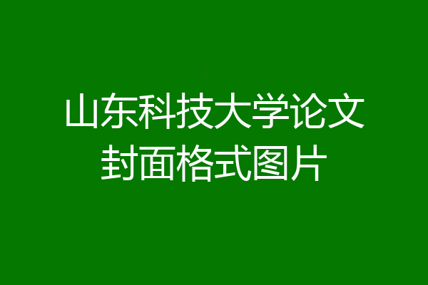 山东科技大学论文封面格式图片