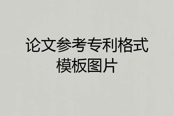 论文参考专利格式模板图片