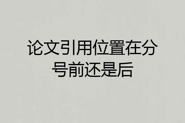 论文引用位置在分号前还是后