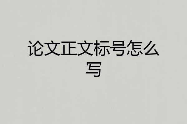 论文正文标号怎么写