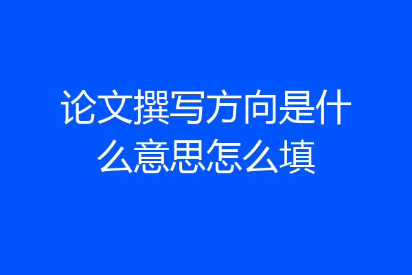 论文撰写方向是什么意思怎么填