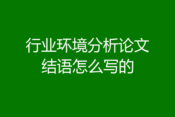 行业环境分析论文结语怎么写的