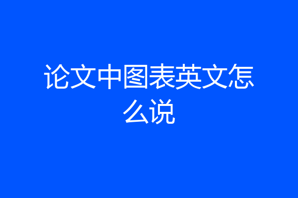论文中图表英文怎么说