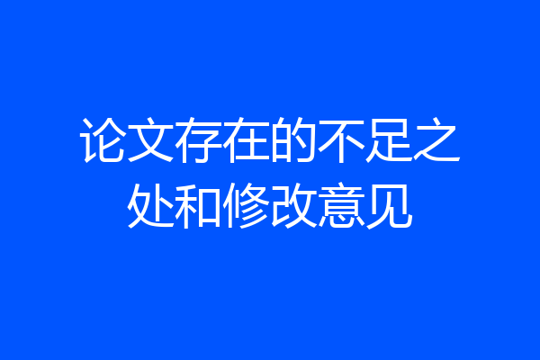 论文存在的不足之处和修改意见