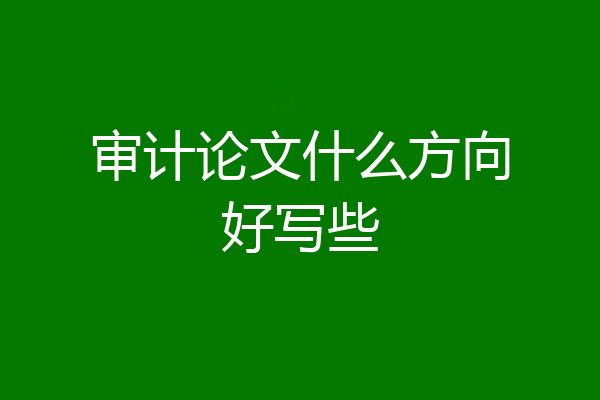 审计论文什么方向好写些