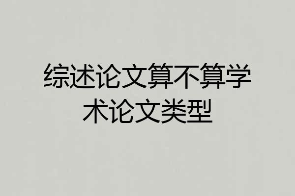 综述论文算不算学术论文类型