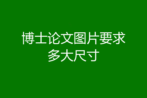 博士论文图片要求多大尺寸