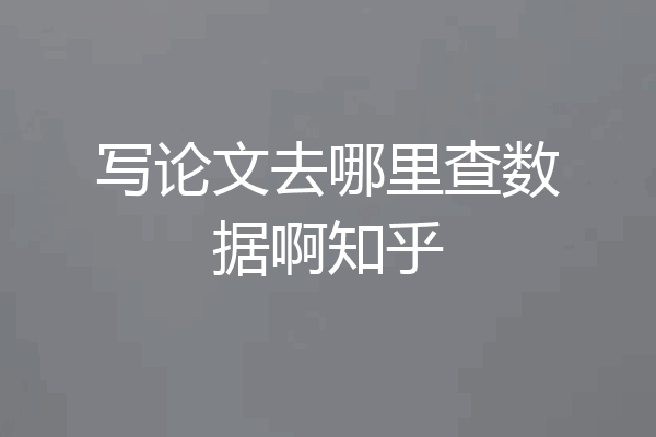 写论文去哪里查数据啊知乎