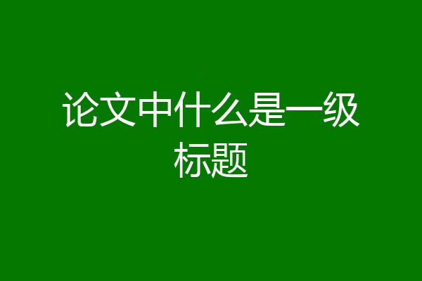 论文中什么是一级标题