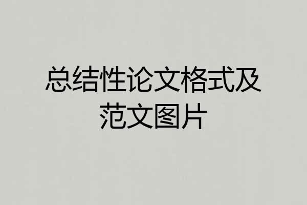 总结性论文格式及范文图片
