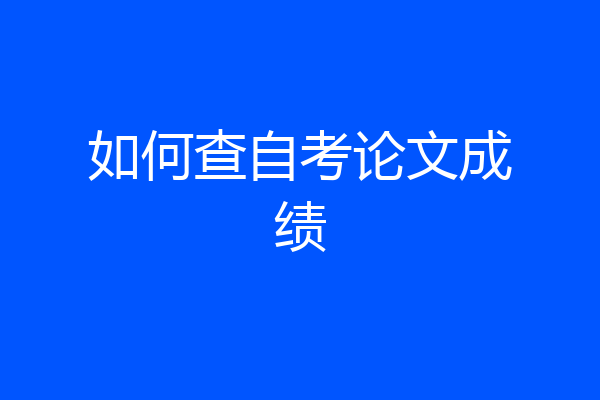 如何查自考论文成绩