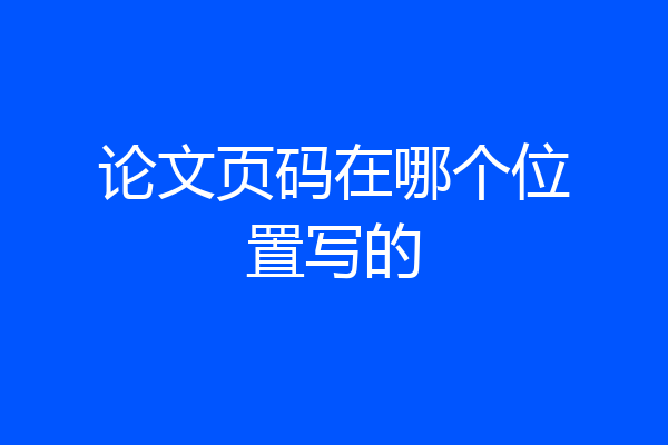 论文页码在哪个位置写的