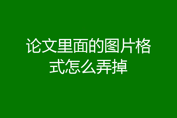 论文里面的图片格式怎么弄掉