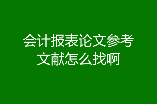 会计报表论文参考文献怎么找啊
