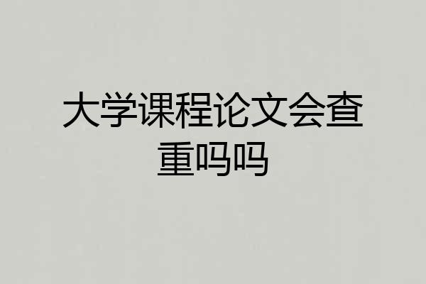 大学课程论文会查重吗吗