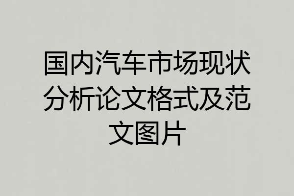 国内汽车市场现状分析论文格式及范文图片