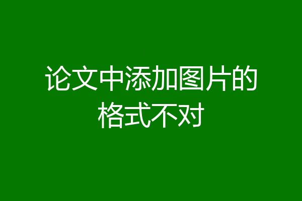 论文中添加图片的格式不对