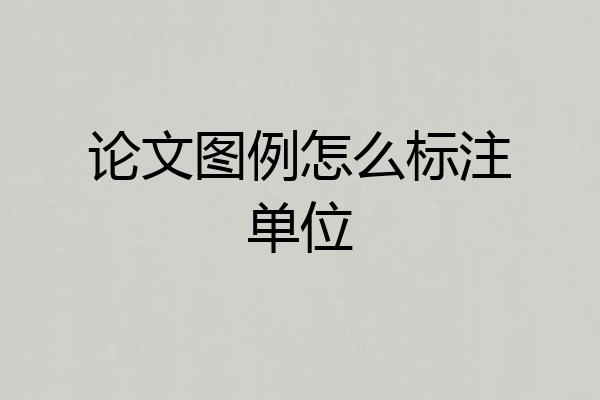 论文图例怎么标注单位