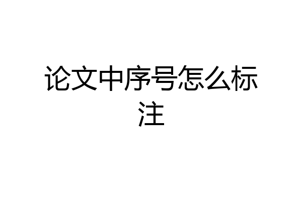 论文中序号怎么标注