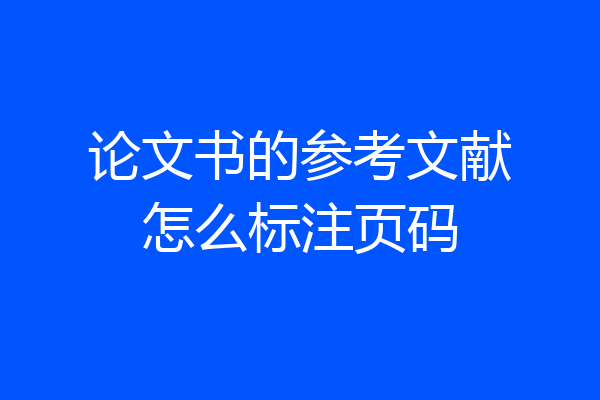 论文书的参考文献怎么标注页码