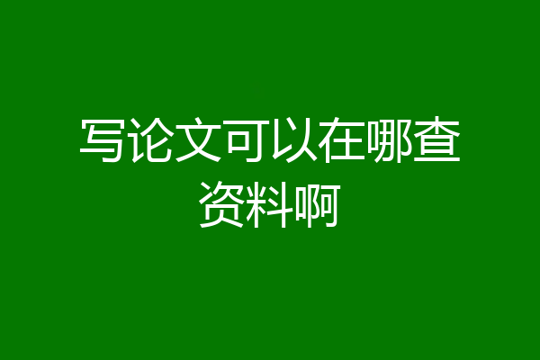 写论文可以在哪查资料啊
