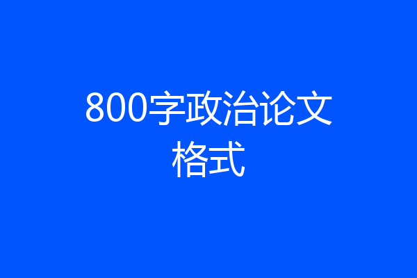 800字政治论文格式