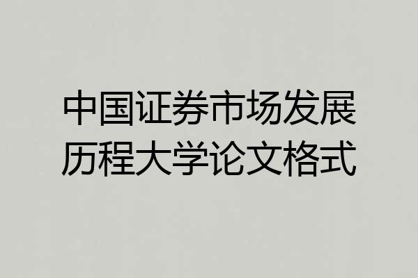 中国证券市场发展历程大学论文格式