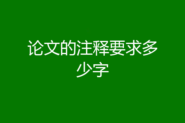 论文的注释要求多少字