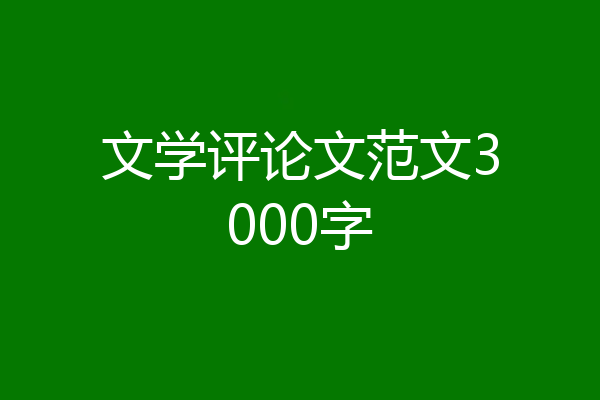 文学评论文范文3000字