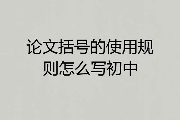 论文括号的使用规则怎么写初中