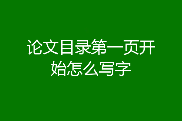 论文目录第一页开始怎么写字