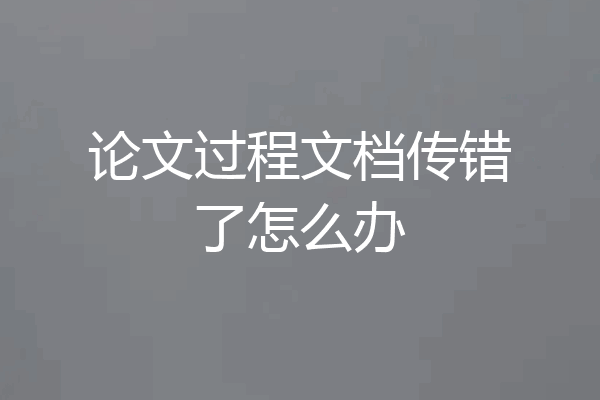 论文过程文档传错了怎么办