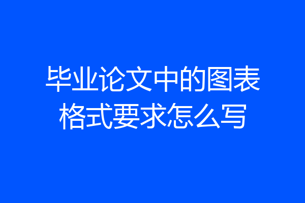 毕业论文中的图表格式要求怎么写