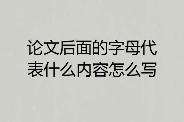 论文后面的字母代表什么内容怎么写