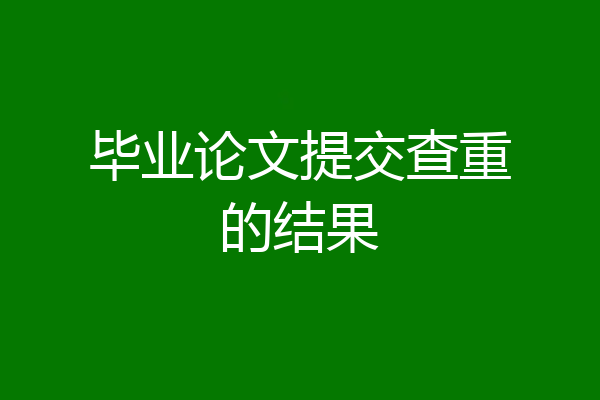 毕业论文提交查重的结果
