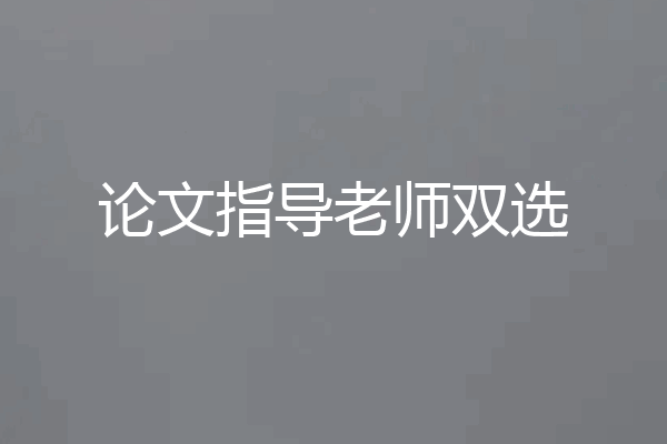 论文指导老师双选