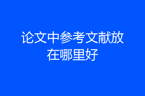 论文中参考文献放在哪里好
