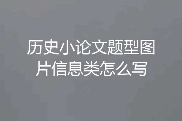 历史小论文题型图片信息类怎么写