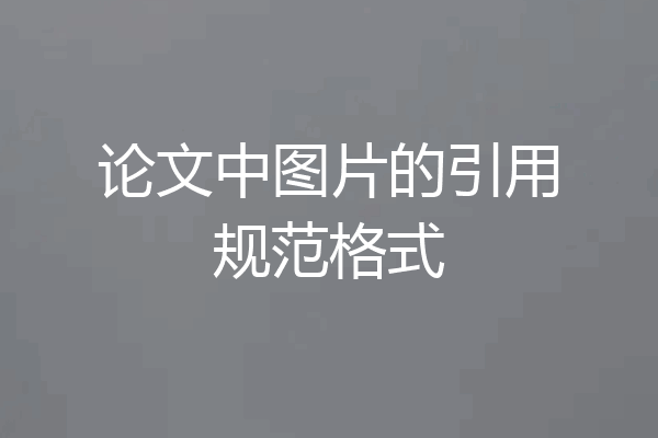 论文中图片的引用规范格式