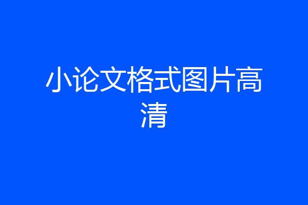 小论文格式图片高清