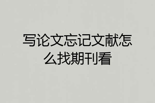 写论文忘记文献怎么找期刊看