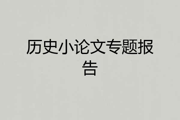 历史小论文专题报告